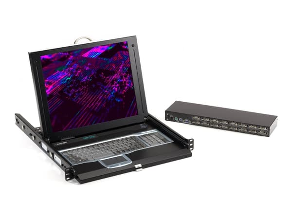 Black Box ServTray KVT417A - KVM-konsol - PS/2, USB - 17" - kan monteras i rack - 1280 x 1024 - DVI-D, VGA - 1U