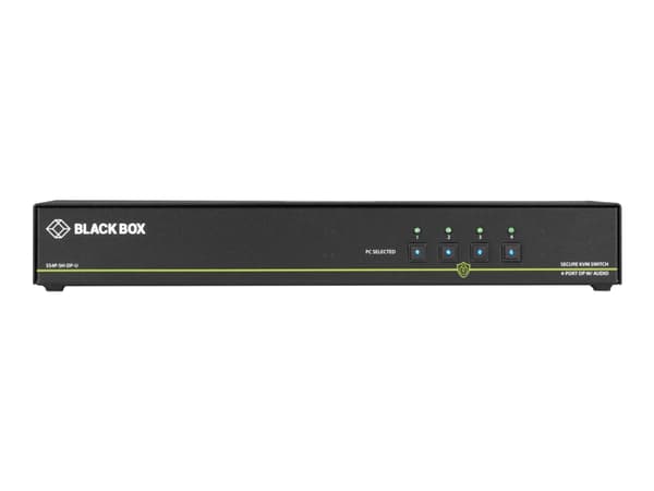 Black Box SECURE NIAP - Single-Head - omkopplare för tangentbord/video/mus/ljud - 4 x KVM/ljud - 1 lokal användare - skrivbordsmodell - TAA-kompatibe