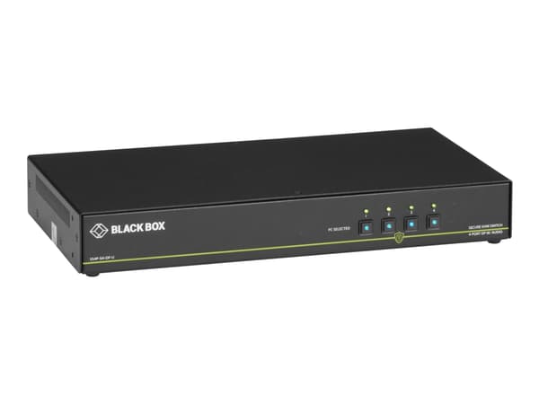 Black Box SECURE NIAP - Single-Head - omkopplare för tangentbord/video/mus/ljud - 4 x KVM/ljud - 1 lokal användare - skrivbordsmodell - TAA-kompatibe