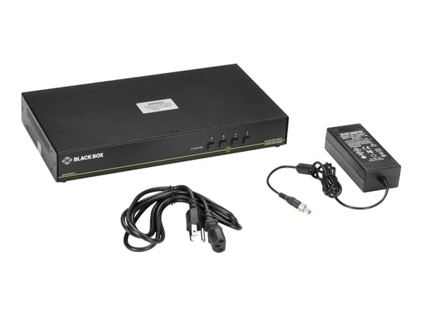 Black Box SECURE NIAP - Single-Head - omkopplare för tangentbord/video/mus/ljud - 4 x KVM/ljud - 1 lokal användare - skrivbordsmodell - TAA-kompatibe