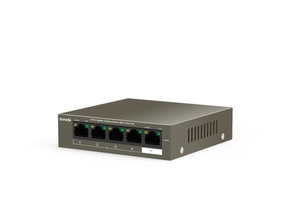 Tenda TEG1105P-4-63W-EU, Gigabit Ethernet (10/100/1000), Strömförsörjning via Ethernet (PoE) stöd