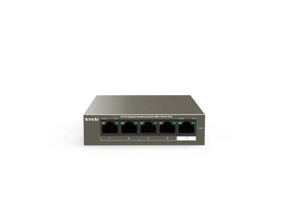 Tenda TEG1105P-4-63W-EU, Gigabit Ethernet (10/100/1000), Strömförsörjning via Ethernet (PoE) stöd
