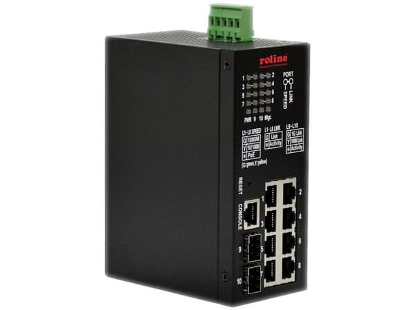 ROLINE 21.13.1137, hanterad, L2, Gigabit Ethernet (10/100/1000), Strömförsörjning via Ethernet (PoE) stöd