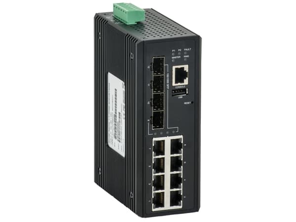 Barox LT-LPIGE-804GBTME, hanterad, L3, Gigabit Ethernet (10/100/1000), Full duplex, Strömförsörjning via Ethernet (PoE) stöd