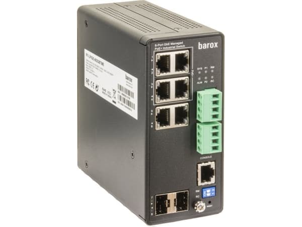 Barox RY-LPIGE-602GBTME, Hallittu, L2/L3, Gigabit Ethernet (10/100/1000), Täysin kaksipuolinen, Power over Ethernet -tuki