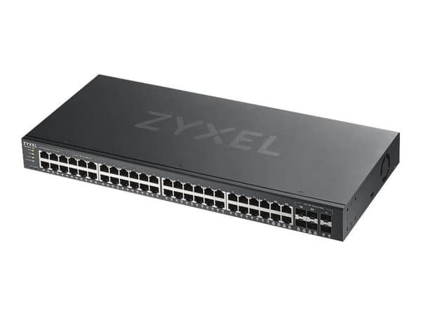 Zyxel GS1920-48v2 - Switch - smart - 48 x 10/100/1000 + 4 x kombinations-Gigabit SFP + 2 x Gigabit SFP - rackmonterbar Svart