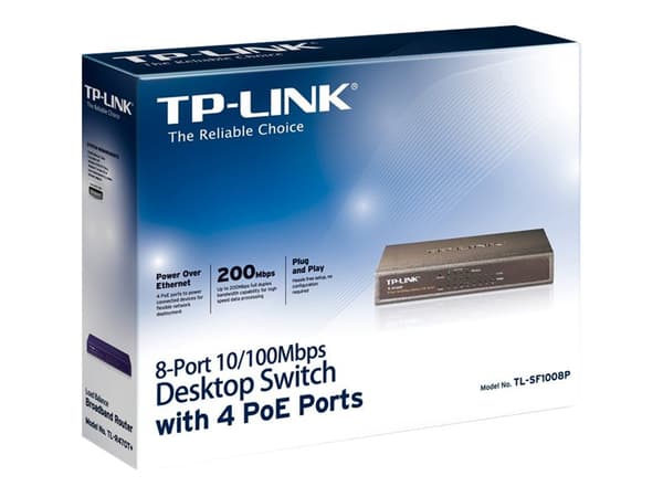 TP-LINK Switch 8port 10/100 PoE Bordsmodell