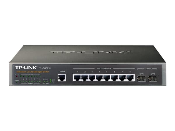 TP-Link JetStream TL-SG3210 - Switch - Administrerad - 8 x 10/100/1000 - skrivbordsmodell, rackmonterbar