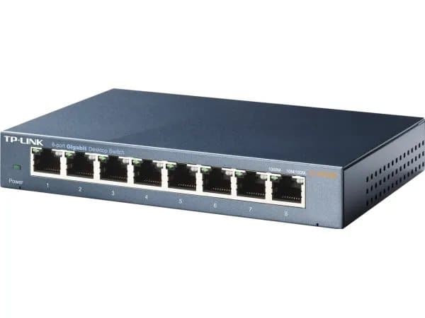 TP-Link TL-SG108 8-port Metal Gigabit Switch - Switch - ohanterad - 8 x 10/100/1000 - skrivbordsmodell