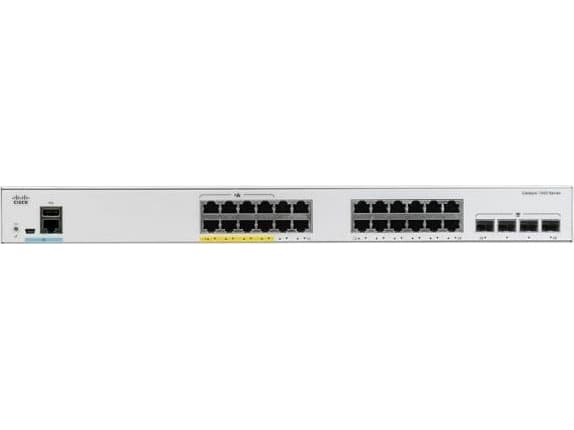Cisco Catalyst 1000-24T-4G-L - Switch - Administrerad - 24 x 10/100/1000 + 4 x gigabit SFP (upplänk) - rackmonterbar