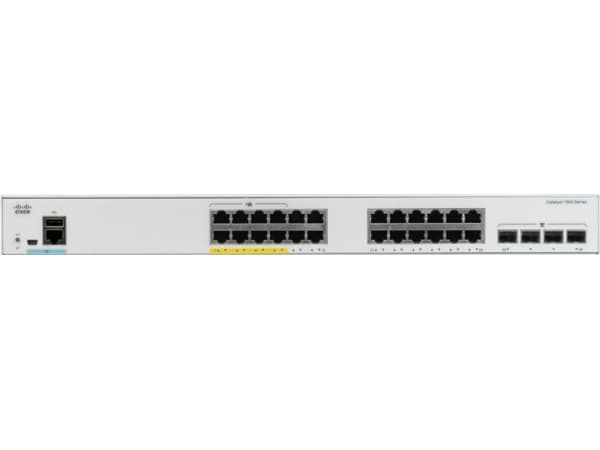 Cisco Catalyst 1000-24T-4G-L - Switch - Administrerad - 24 x 10/100/1000 + 4 x gigabit SFP (upplänk) - rackmonterbar