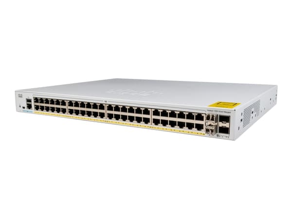 Cisco Catalyst 1000-48P-4X-L - Switch - Styrt - 24 x 10/100/1000 (PoE+) + 24 x 10/100/1000 + 4 x 10 Gigabit SFP+ (opplenke) - rackmonterbar - PoE+ (3 Grå