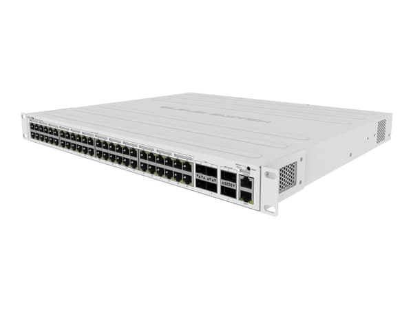 MikroTik CRS354-48P-4S+2Q+RM - Kytkin - L3 - 48 x 10/100/1000 (PoE+) + 4 x 10 Gigabit SFP+ + 2 x 40 Gigabit QSFP+ - työpöytä, monterbar på stativ - P