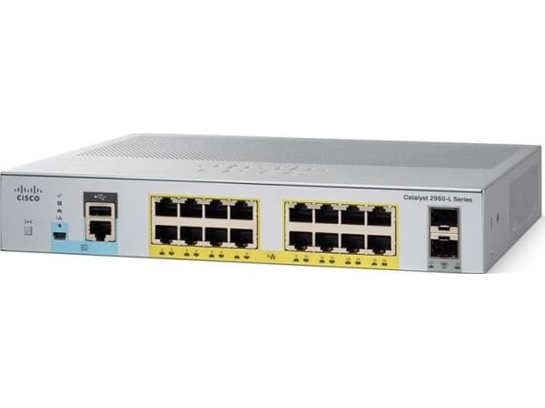 Cisco Catalyst C1000-16P-2G-L, Hallittu, L2, Gigabit Ethernet (10/100/1000), Power over Ethernet -tuki