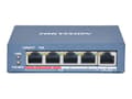 Miniatyrbild 3 av 5: Hikvision Pro Series DS-3E0105P-E(B) - Switch - ohanterad - 4 x 10/100 (PoE+) + 1 x 10/100 (upplänk) - skrivbordsmodell - PoE+ (60 W)