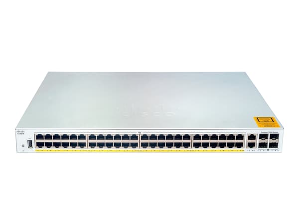 Cisco Catalyst 1000-48P-4G-L - Switch - Administrerad - 24 x 10/100/1000 (PoE+) + 24 x 10/100/1000 + 4 x gigabit SFP (upplänk) - rackmonterbar - PoE+