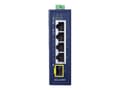 Miniatyrbild 4 av 5: PLANET IGS-510TF - Switch - ohanterad - 4 x 10/100/1000 + 1 x 1000Base-X SFP - DIN-skenmonterbar, väggmonterbar - AC 24 V / DC 9 - 48 V