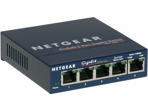 NETGEAR GS105 - Switch - 5 x 10/100/1000 - stasjonær (en pakke 4)