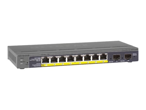 NETGEAR Smart GS110TP - V2 - switch - Administrerad - 8 x 10/100/1000 (PoE) + 2 x SFP - skrivbordsmodell - PoE (46 W)