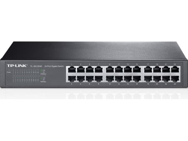 TP-Link TL-SG1024D, Unmanaged, Gigabit Ethernet (10/100/1000), Full duplex, Stativfäste