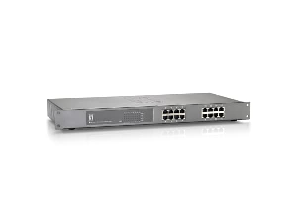 LevelOne GEP-1621W120 - Switch - 16 x 10/100/1000 (PoE+) - rackmonterbar, stasjonær - PoE+ (110 W)