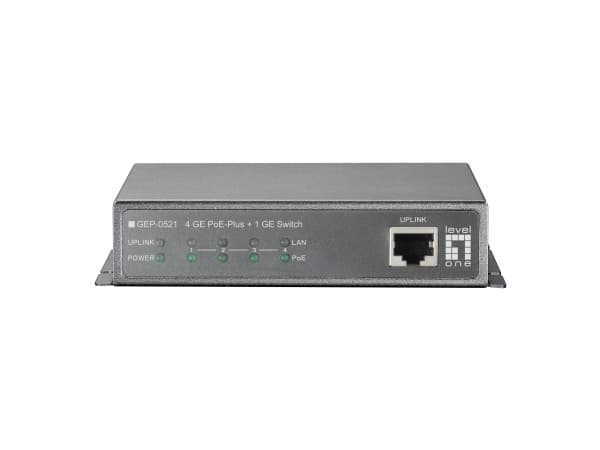LevelOne GEP-0521 - Switch - ohanterad - 4 x 10/100/1000 - skrivbordsmodell - PoE+