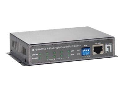 LevelOne FSW-0513 - Switch - 4 x 10/100 (PoE) + 1 x 10/100 - skrivbordsmodell - PoE