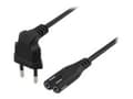 Pikkukuva 1 / 5: Power cable angled CEE 7/16 straight IEC 60320 C7 3m black