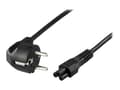 Miniatyrbild 1 av 5: DELTACO DEL-109FA - Strömkabel - power CEE 7/7 (hane) vinklad till IEC 60320 C5 rak - AC 250 V - 2.5 A - 3 m - svart