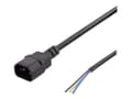 Miniatyrbilde 1 av 4: DELTACO - Strømkabel - IEC 60320 C14 til uisolert tråd - 2 m - svart
