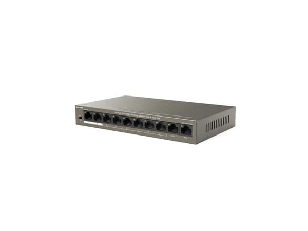 Tenda TEF1110P-8-63W - Switch - ikke-styrt - 8 x 10/100 (PoE) + 2 x 10/100 (opplink) - stasjonær - PoE (63 W)