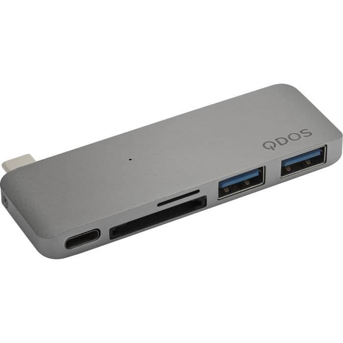 QDOS PowerLink Mini USB-C 5-i-1 hub - pladsgrå
