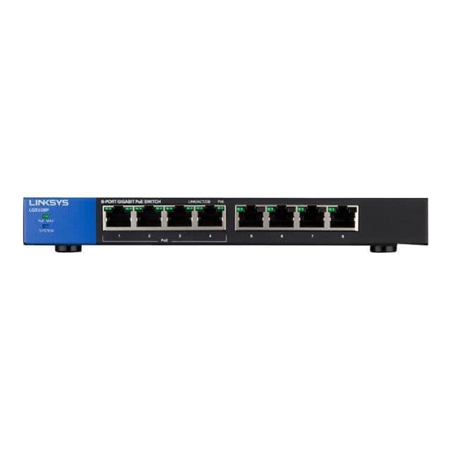 LINKSYS LGS108P 8 Managed Gigabit Poe + switch (30W)