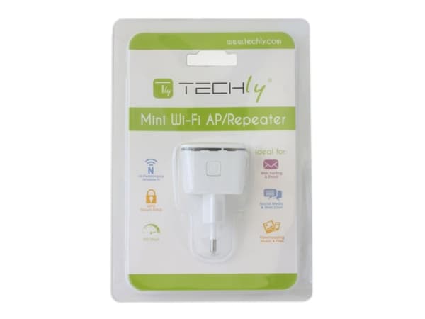 Techly I-WL-REPEATER7, Gjentaker, 200 m, MT7628K, 10,100 Mbit/s, Windows 10, 3 dBi