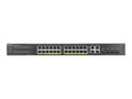 Miniatyrbilde 4 av 5: Zyxel GS2220-28HP - Switch - Administrator - 24 x 10/100/1000 (PoE+) + 4 x combo Gigabit SFP - monterbar på stativ - PoE+ (375 W)