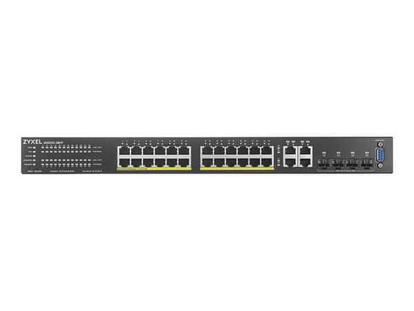 Zyxel GS2220-28HP - Switch - Administrator - 24 x 10/100/1000 (PoE+) + 4 x combo Gigabit SFP - monterbar på stativ - PoE+ (375 W)