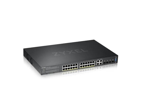 Zyxel GS2220-28HP - Switch - Administrator - 24 x 10/100/1000 (PoE+) + 4 x combo Gigabit SFP - monterbar på stativ - PoE+ (375 W)