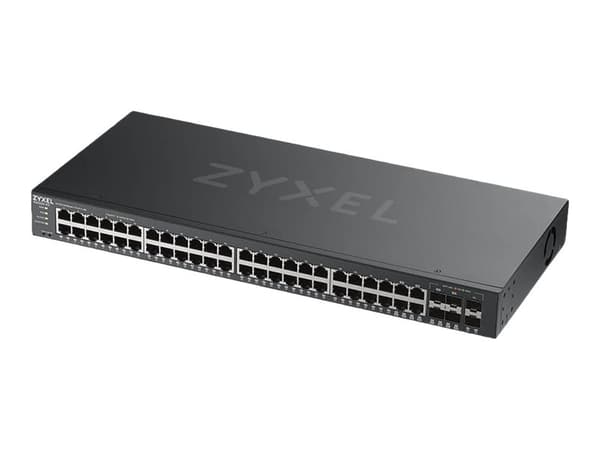 Zyxel GS2220-50 - Switch - Administrator - 44 x 10/100/1000 + 4 x combo Gigabit SFP + 2 x Gigabit SFP - monterbar på stativ Sort