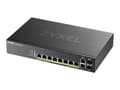 Miniatyrbilde 1 av 5: Zyxel GS2220-10HP - Switch - Administrert - 8 x 10/100/1000 (PoE+) + 2 x combo Gigabit SFP - rackmonterbar, veggmonterbar - PoE+ (180 W)
