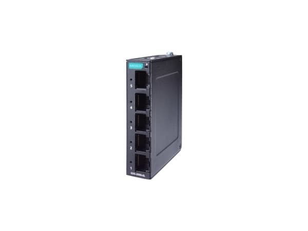 Moxa EDS-2005-EL Series EDS-2005-EL - Switch - ohanterad - 5 x 10/100 - DIN-skenmonterbar - Likström