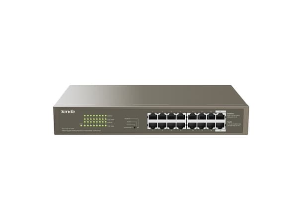 Tenda TEG1116P-16-150W - Switch - ohanterad - 16 x 10/100/1000 (PoE) - skrivbordsmodell, rackmonterbar - PoE (135 W)