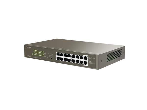 Tenda TEG1116P-16-150W - Switch - ohanterad - 16 x 10/100/1000 (PoE) - skrivbordsmodell, rackmonterbar - PoE (135 W)