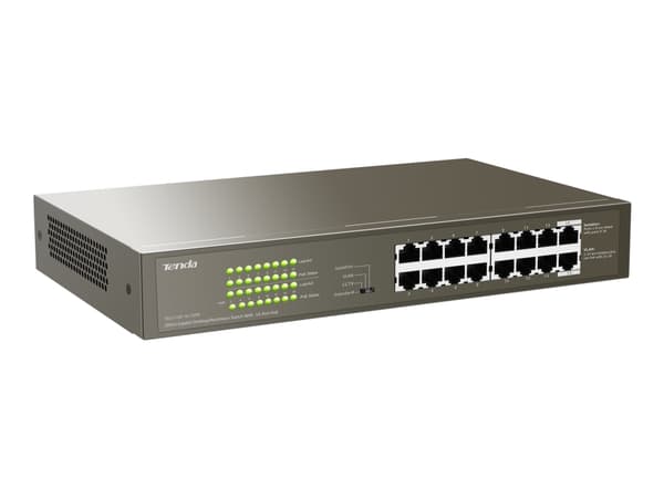Tenda TEG1116P-16-150W - Switch - ohanterad - 16 x 10/100/1000 (PoE) - skrivbordsmodell, rackmonterbar - PoE (135 W)