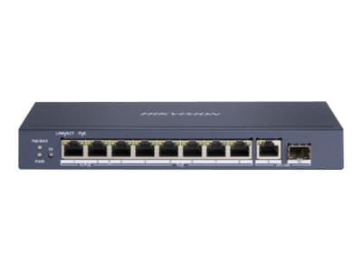 Hikvision Pro Series DS-3E0510HP-E - Switch - ikke-styrt - 6 x 10/100/1000 (PoE) + 2 x 10/100/1000 (Hi-PoE) + 1 x 10/100/1000 + 1 x Gigabit SFP - sta