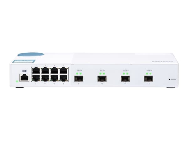 QNAP QSW-M408S - Switch - Styrt - 8 x 10/100/1000 + 4 x 10 Gigabit SFP+ - stasjonær