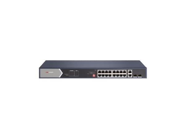 Hikvision Pro Series DS-3E0520HP-E - Switch - ohanterad - 12 x 10/100/1000 (PoE) + 4 x 10/100/1000 (Hi-PoE) + 2 x 10/100/1000 + 2 x Gigabit SFP - rac
