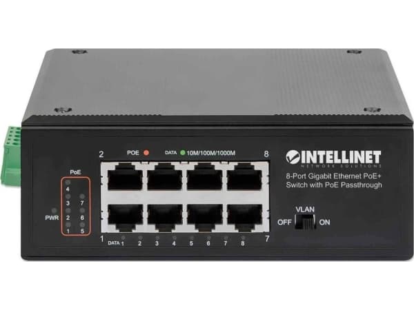 Intellinet 561624, Gigabit Ethernet (10/100/1000), Täysin kaksipuolinen, Power over Ethernet -tuki