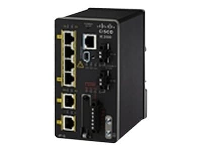 Cisco Industrial Ethernet 2000 Series - Switch - Styrt - 4 x 10/100 + 2 x 10/100/1000 - DIN-skinnemonterbar Sort