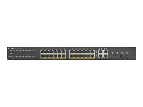 Zyxel GS1920-24HPv2 - Switch - smart - 24 x 10/100/1000 (PoE+) + 4 x kombinations-Gigabit SFP + 4 x 10/100/1000 - rackmonterbar - PoE+ (375 W)