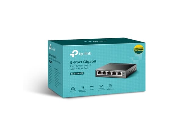 TP-Link TL-SG105PE nätverksswitchar hanterad L2 Gigabit Ethernet (10/100/1000) Strömförsörjning via Ethernet (PoE) stöd Svart